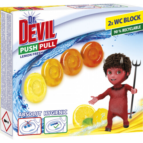 Dr. Devil Wc push pull gel 2x20g Lemon fresh