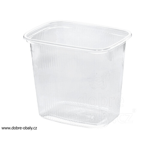 Plastová miska hranatá PP 500 ml čirá 100 ks