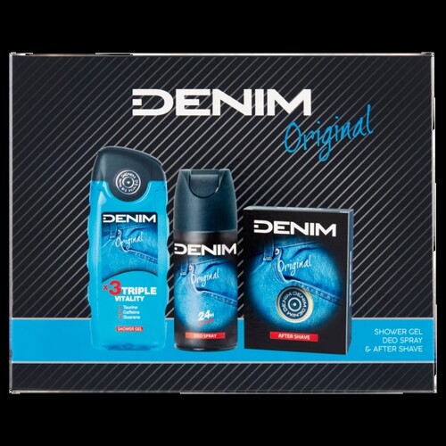 Denim kazeta 3 ks Originál /AS 100 ml + s. gel 250 ml + deo sprej 150 ml/