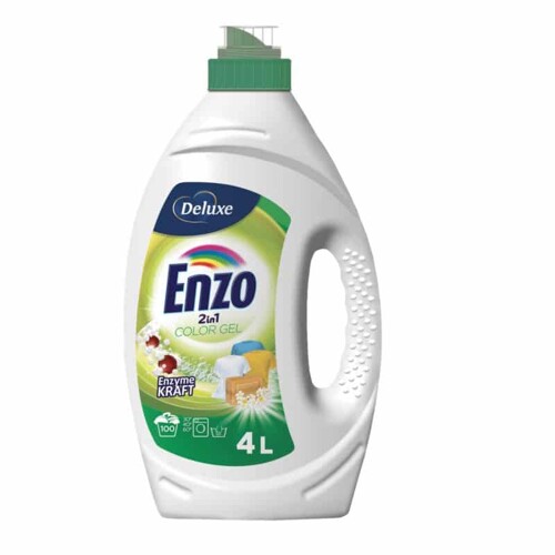 Enzo de luxe 4 l - prací gel 2v1 - 100 dávek - na barevné - enzymatický účinek