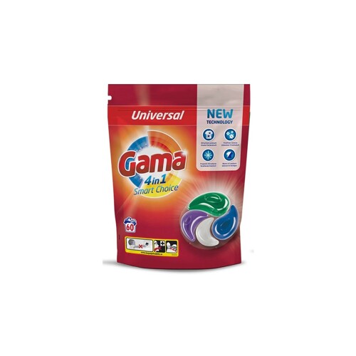 Gama  4v1 kapsle na praní 60 ks univerzální -  značka Gama nahradila Vizír - německá kvalita
