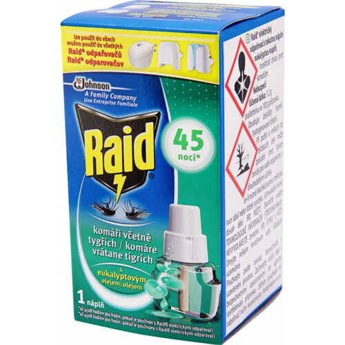 Raid electric tekutá náplň 27 ml, 45 dnů, eukalyptus