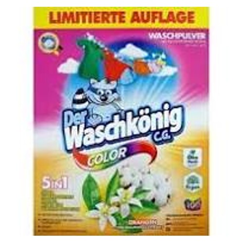 Waschkonig 6 kg 100 dávek Orangen und baumwollextrakt color - prací prášek na barevné prádlo s vůní pomeranče a s výtažkem z bavlníků
