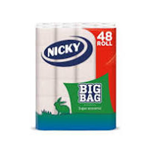 Nicky Big Bag XXL 48 ks -jemný dvouvrstvý toaletní papír s potiskem