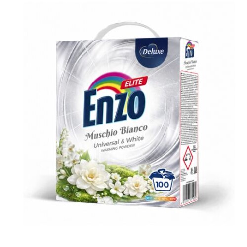 Enzo Elite 5,5 kg 100 dávek, universal-white, muschio bianco - univerzální prací prostředek vhodný i na bílé prádlo