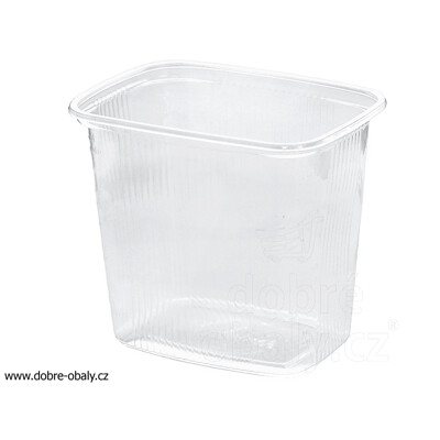 Plastová miska hranatá PP 500 ml čirá 100 ks