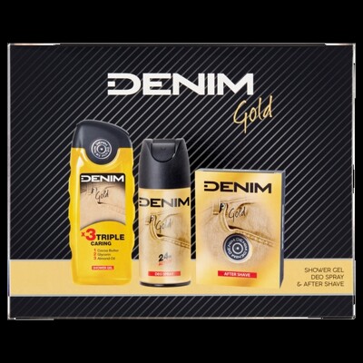 Denim kazeta 3 ks Gold /AS 100 ml+ s. gel 250 ml + deo 150 ml/