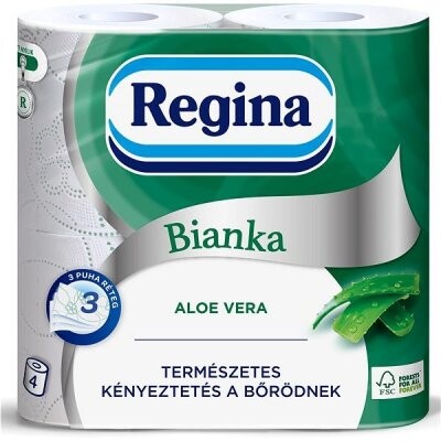 Toaletní papír Regina bianco 3v.  - aloe vera - 4 ks / pytel 64 ks /