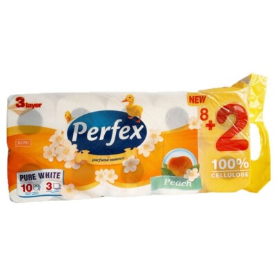 Toaletní papír Perfex 3v. 10 ks broskev