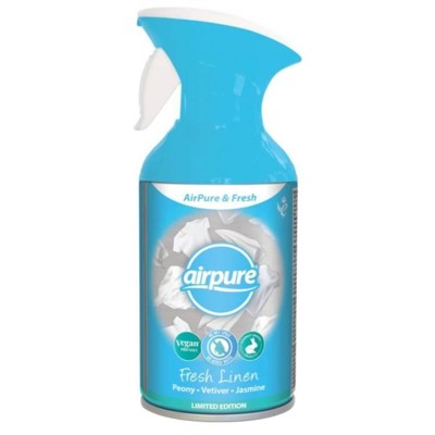 Wc sprej Airpure 300 ml Fresh linen  - vůně čistého prádla - suchý sprej - neobsahuje vodu