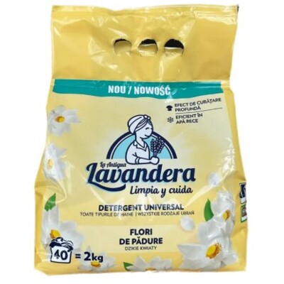 Lavandera 2 kg 40 dávek - univerzální prací prostředek s vůní květů - dovoz Šp...