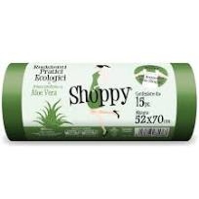 Sáčky do koše Shoppy aloe vera 30 l 52x70 cm 15 ks   - zavazovací, parfémované - výprodej