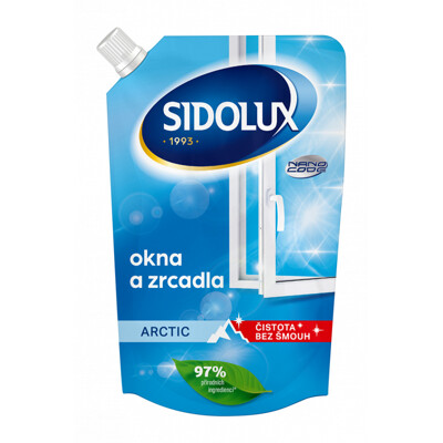 Sidolux  na okna a zrcadla nano code arctic 500 ml - náhradní náplň v sáčku
