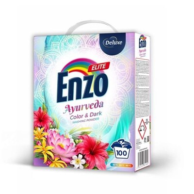 Enzo elite 5,5 kg 100 dávek, color-dark, ayurveda - prací prostředek na barevné a černé prádlo